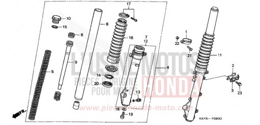 FOURCHETTE AVANT NX125S de 1995